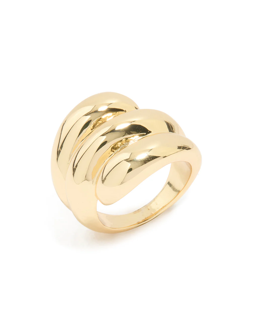 Gold Plated Stacked Twist Ring - Image 2