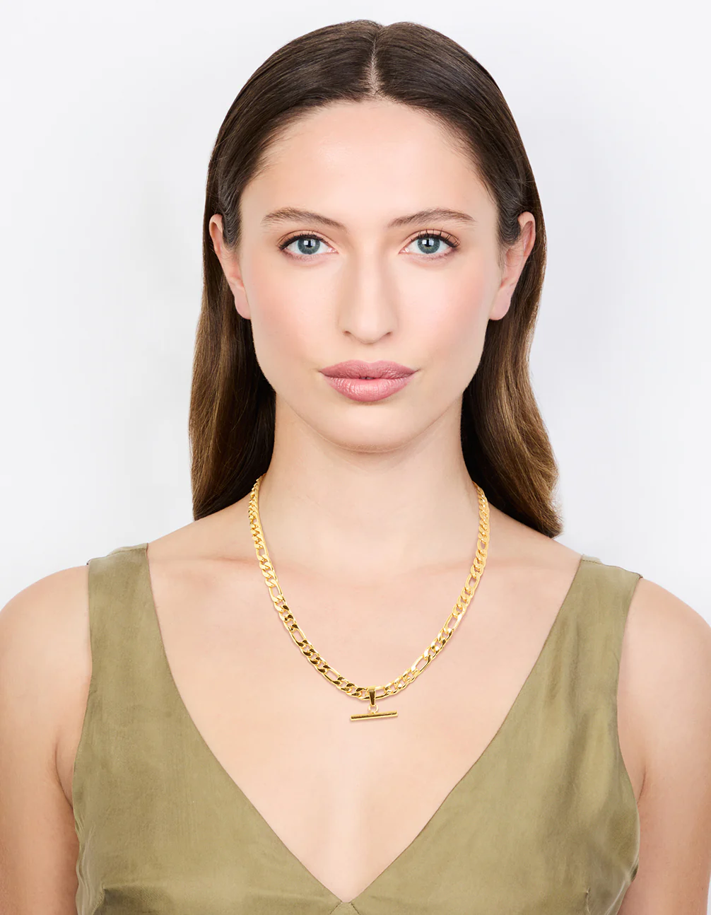 Waterproof Gold Plated Stainless Steel Chunky Fob Necklace - Image 3