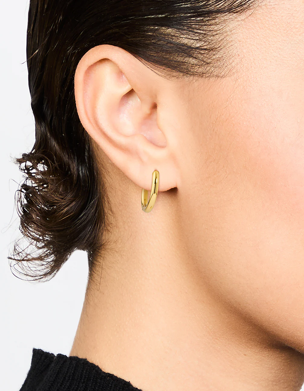 Waterproof Gold Plated Stainless Steel Core Clicker Earrings 14 MM - Image 2