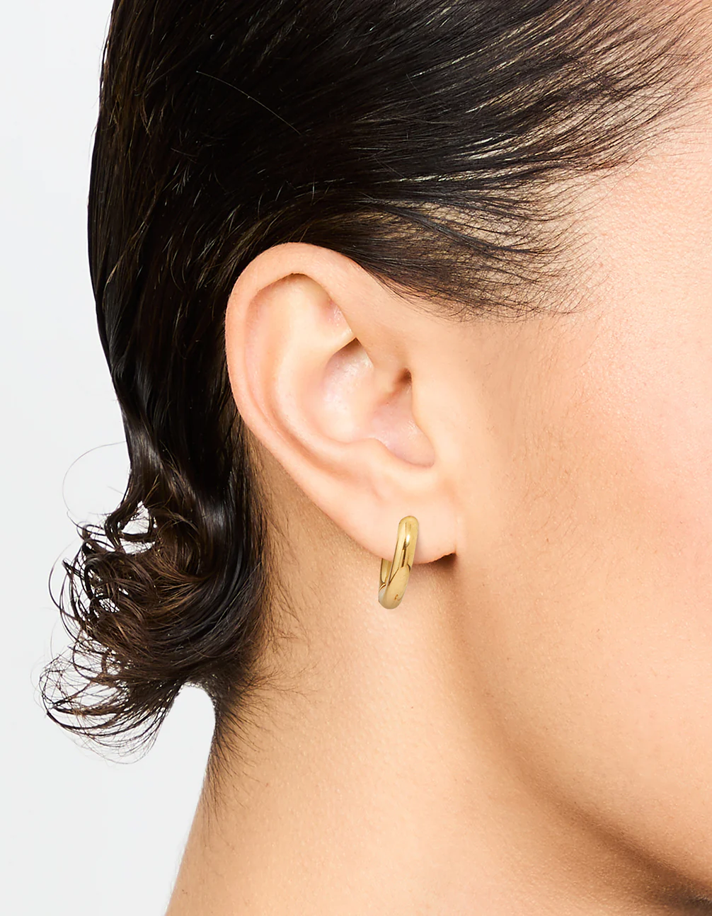 Waterproof Gold Plated Stainless Steel Core Clicker Earrings 16 MM - Image 2