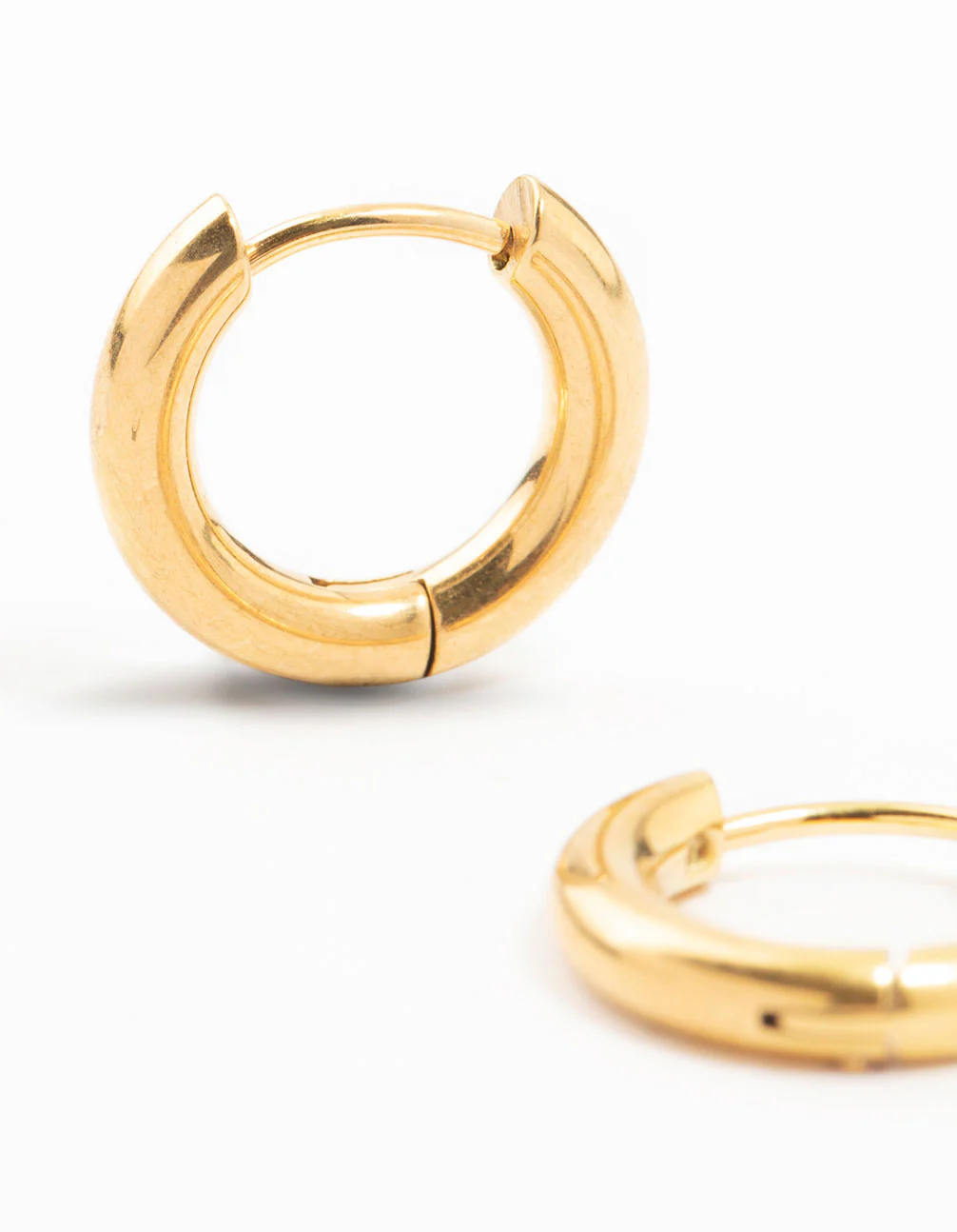 Waterproof Gold Plated Stainless Steel Core Clicker Earrings 16 MM - Image 4