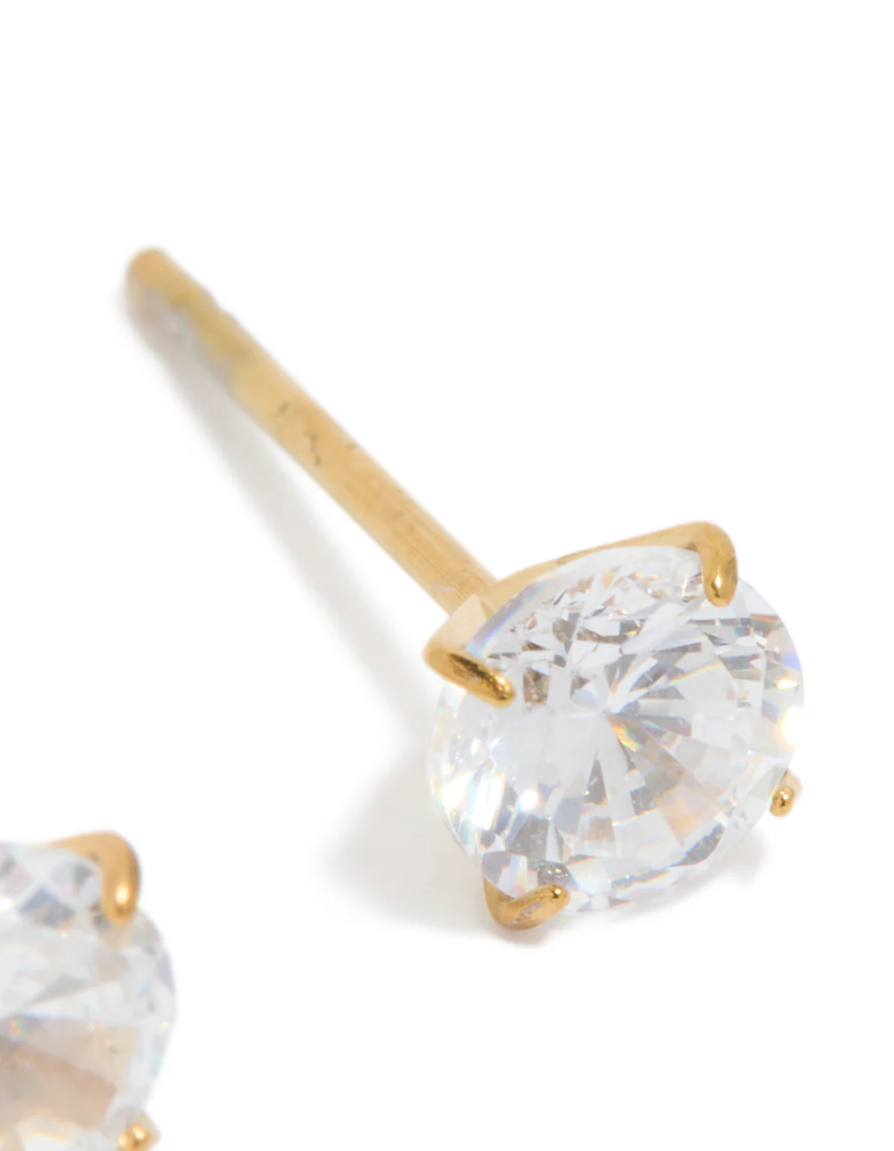 Waterproof Gold Plated Stainless Steel Cubic Zirconia Stud Earrings 5 MM - Image 4