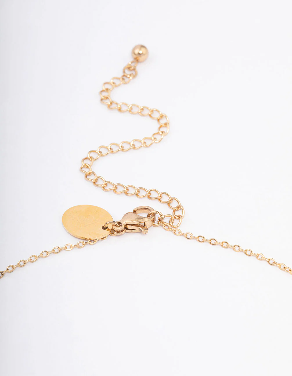 Waterproof Gold Plated Stainless Steel Diamante & Heart Necklace - Image 4