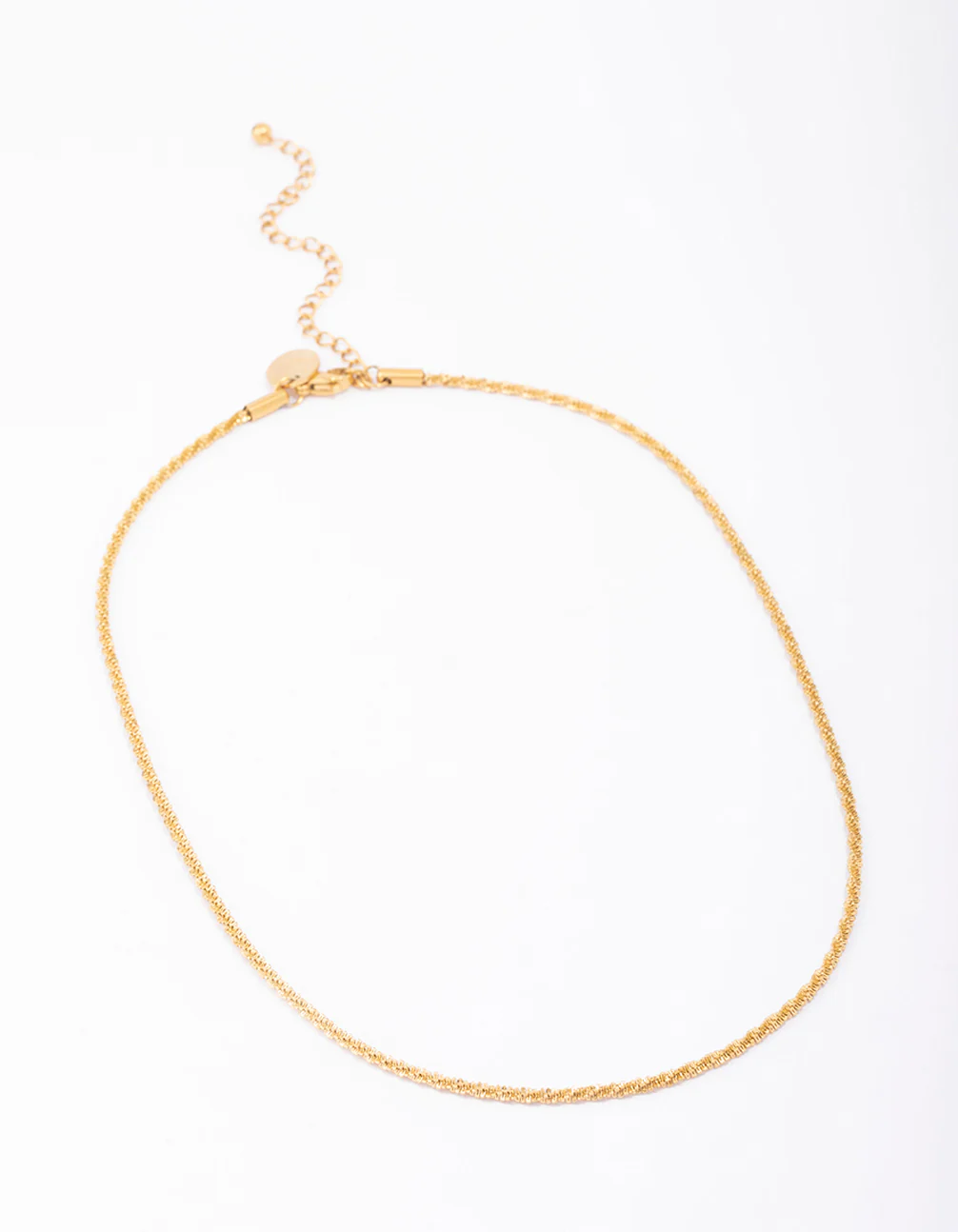 Waterproof Gold Plated Stainless Steel Diamond Cut Twisted Necklace - Image 2