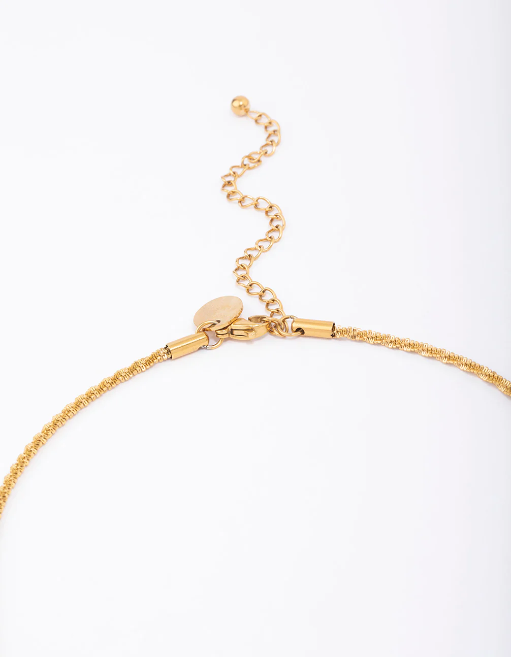 Waterproof Gold Plated Stainless Steel Diamond Cut Twisted Necklace - Image 3