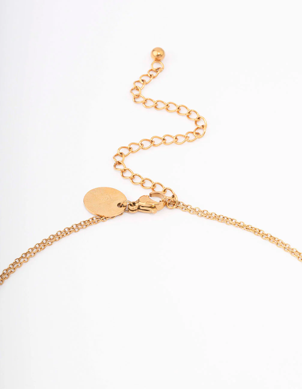 Waterproof Gold Plated Stainless Steel Double Layered Butterfly Necklace - Image 3