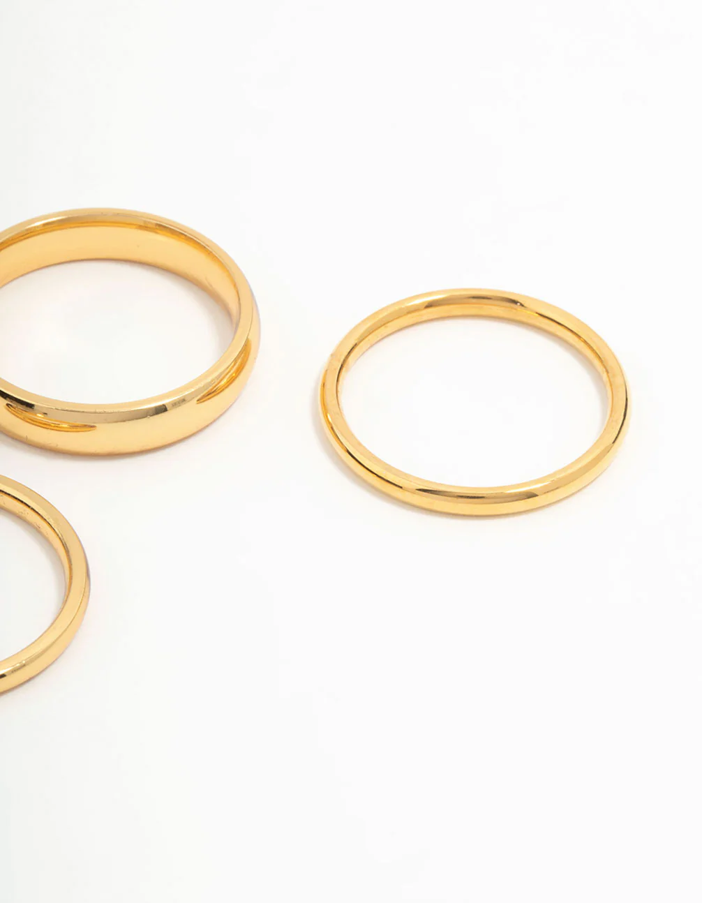 Waterproof Gold Plated Stainless Steel Fanned Stacking Rings 3-Pack - Image 3