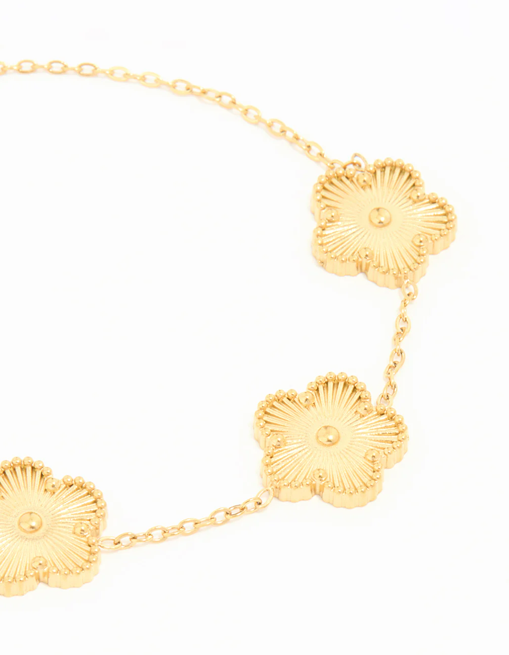 Waterproof Gold Plated Stainless Steel Flower Bracelet - Image 2