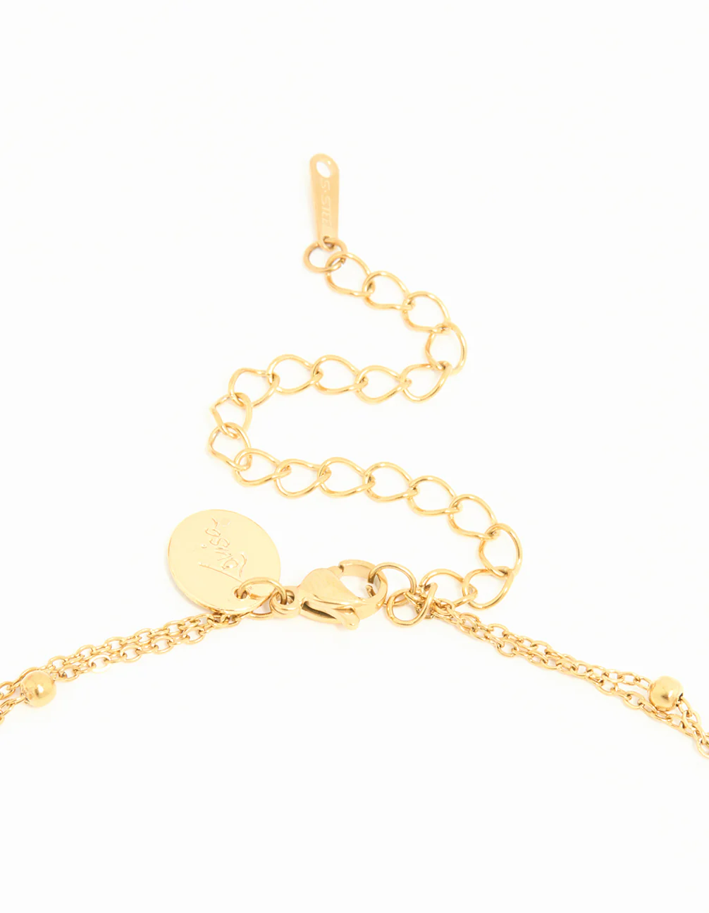 Waterproof Gold Plated Stainless Steel Flower Layered Necklace - Image 5