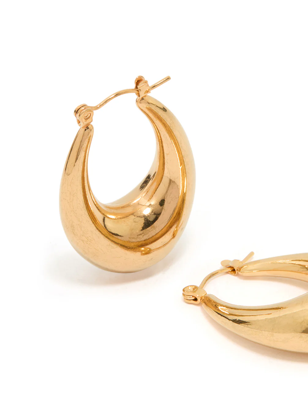 Waterproof Gold Plated Stainless Steel Full Loop Hoop Earrings - Image 2