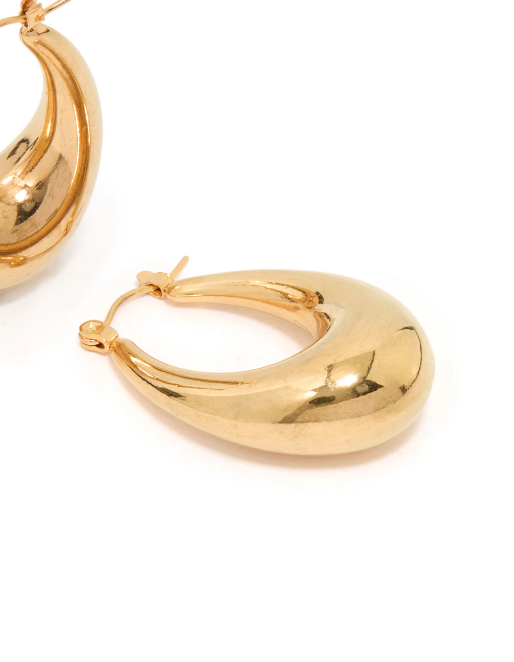 Waterproof Gold Plated Stainless Steel Full Loop Hoop Earrings - Image 3