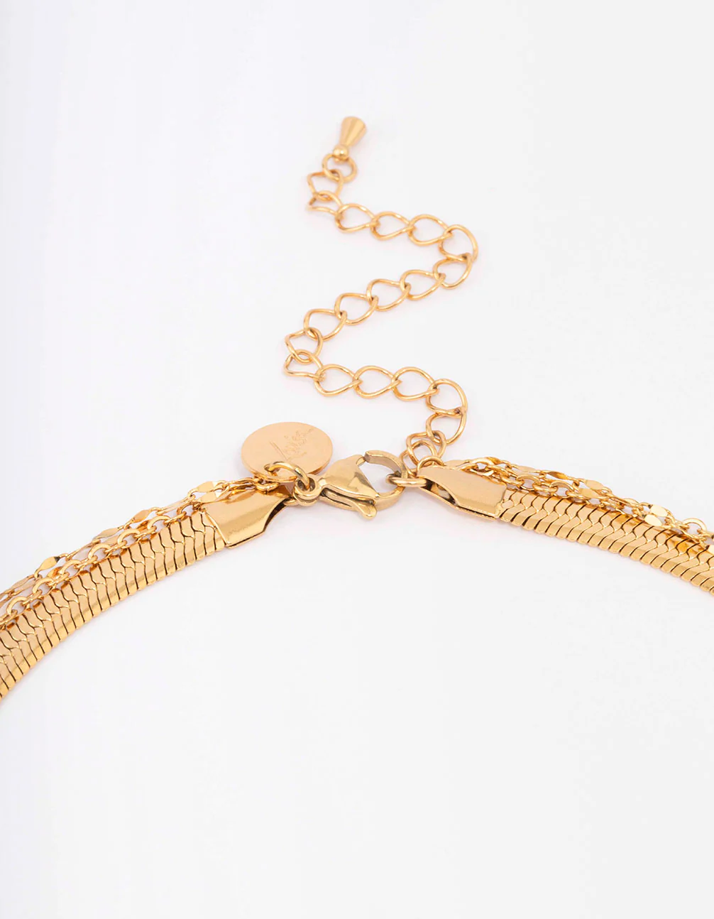 Waterproof Gold Plated Stainless Steel Multi Chain Cross Layered Necklace - Image 3