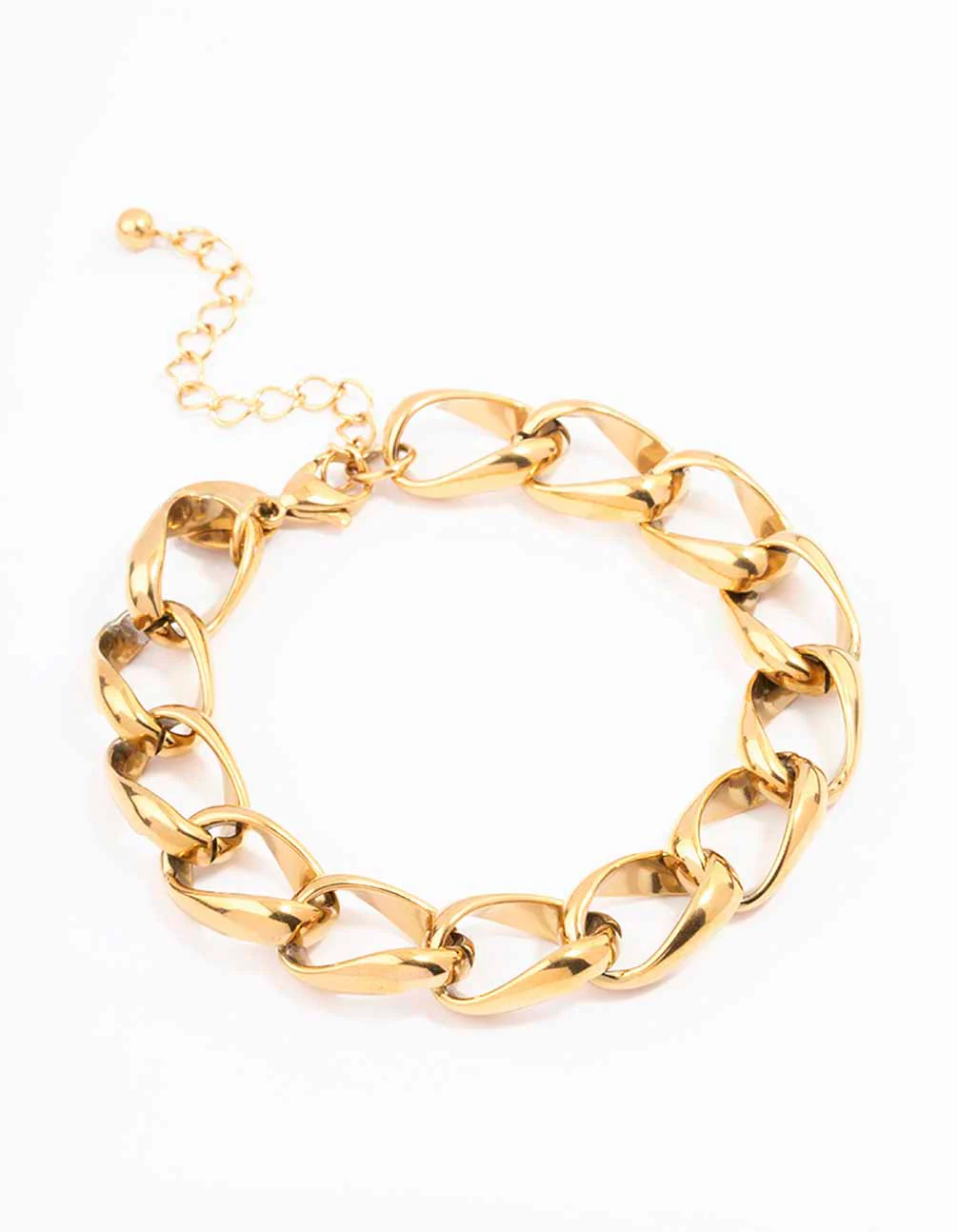 Waterproof Gold Plated Stainless Steel Open Curb Chain Bracelet - Image 2