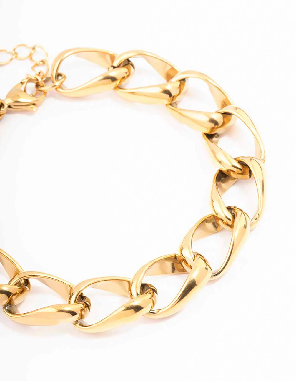 Waterproof Gold Plated Stainless Steel Open Curb Chain Bracelet - Image 3
