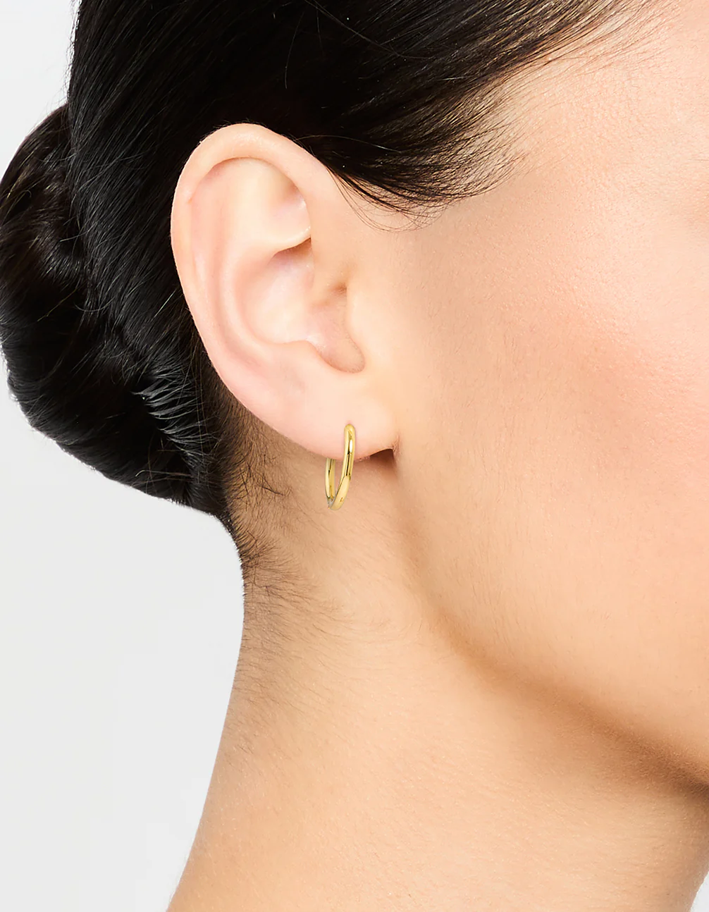 Gold Plated Stainless Steel Thin Clicker Hoop Earrings 18mm - Image 2