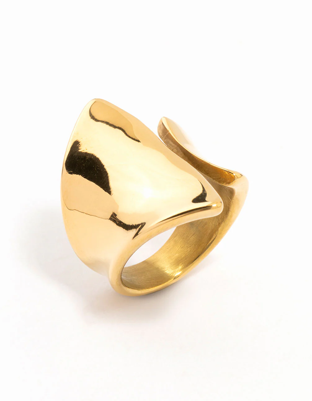 Waterproof Gold Plated Stainless Steel Wrapped Cocktail Ring - Image 2
