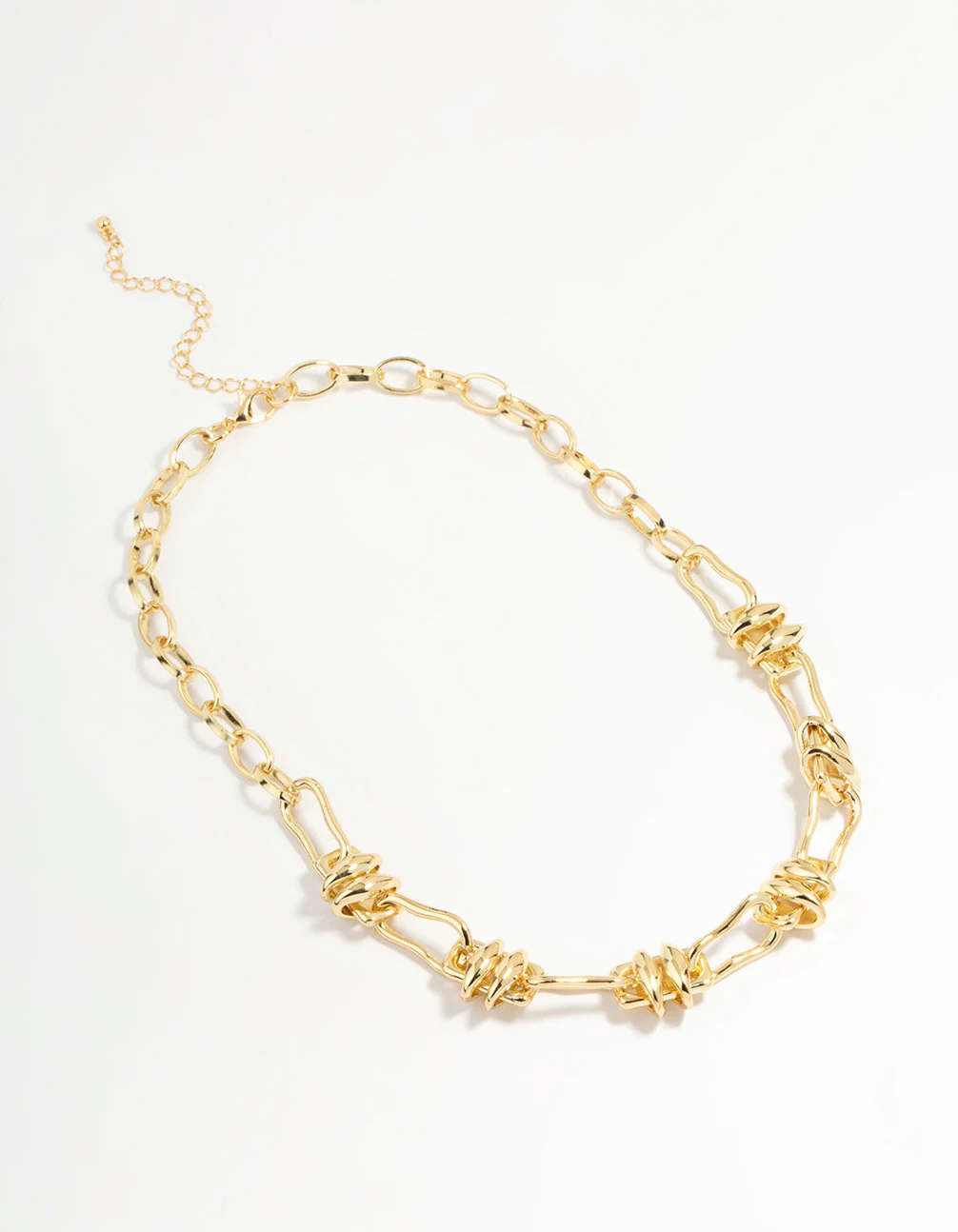 Gold Plated Station Knot & Chain Necklace - Image 2
