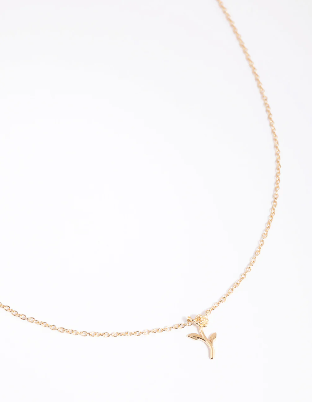 Gold Plated Sterling Silver Rose Necklace