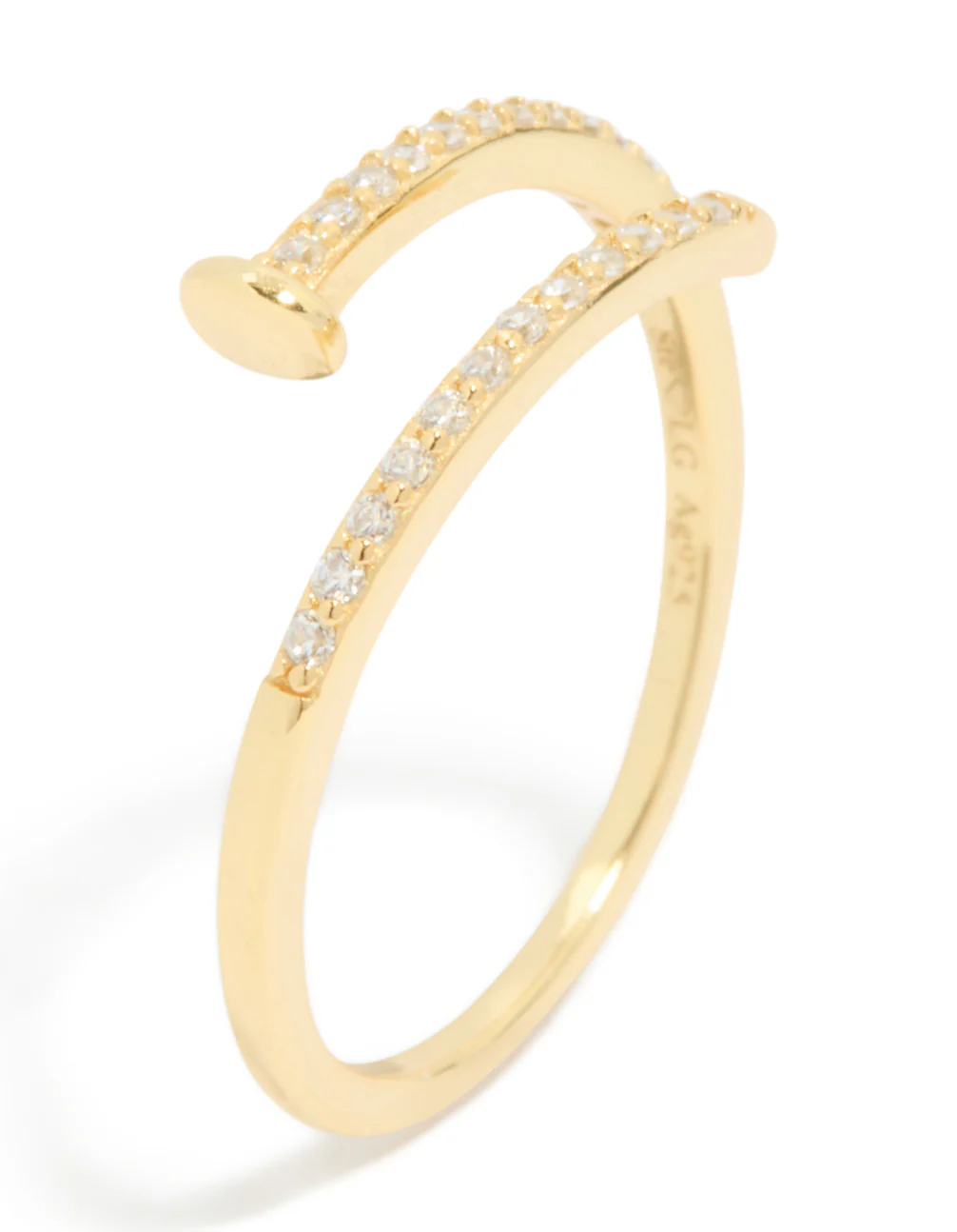 Gold Plated Sterling Silver Adjustable Nail Ring - Image 4