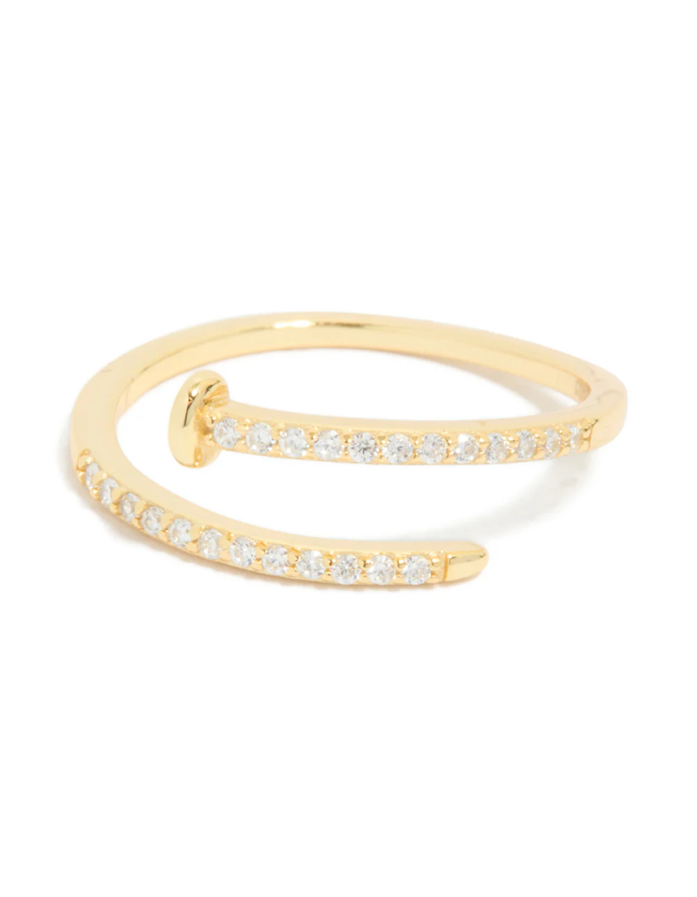 Gold Plated Sterling Silver Adjustable Nail Ring - Image 5