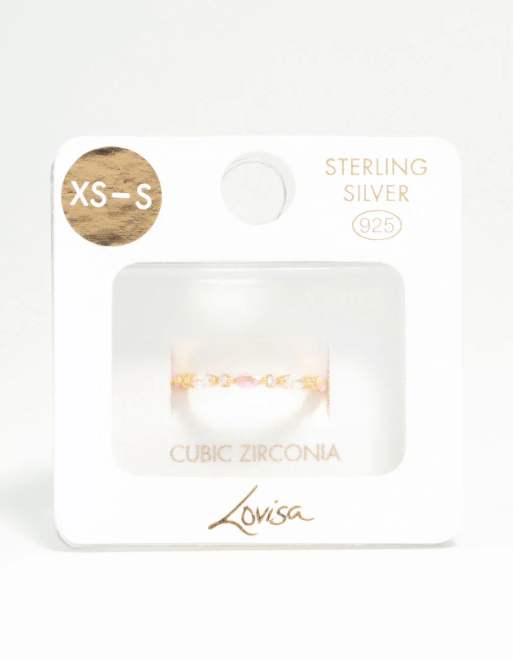 Gold Plated Sterling Silver Alternating Marquise Round Cubic Zirconia Ring - Image 3