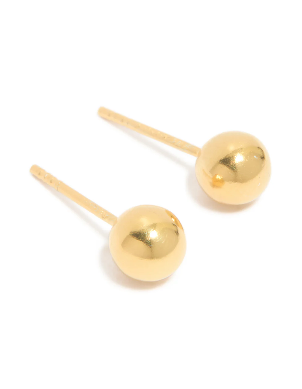 Gold Plated Sterling Silver Ball Stud Earrings - Image 2