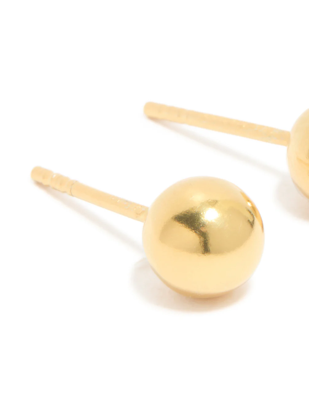 Gold Plated Sterling Silver Ball Stud Earrings - Image 4