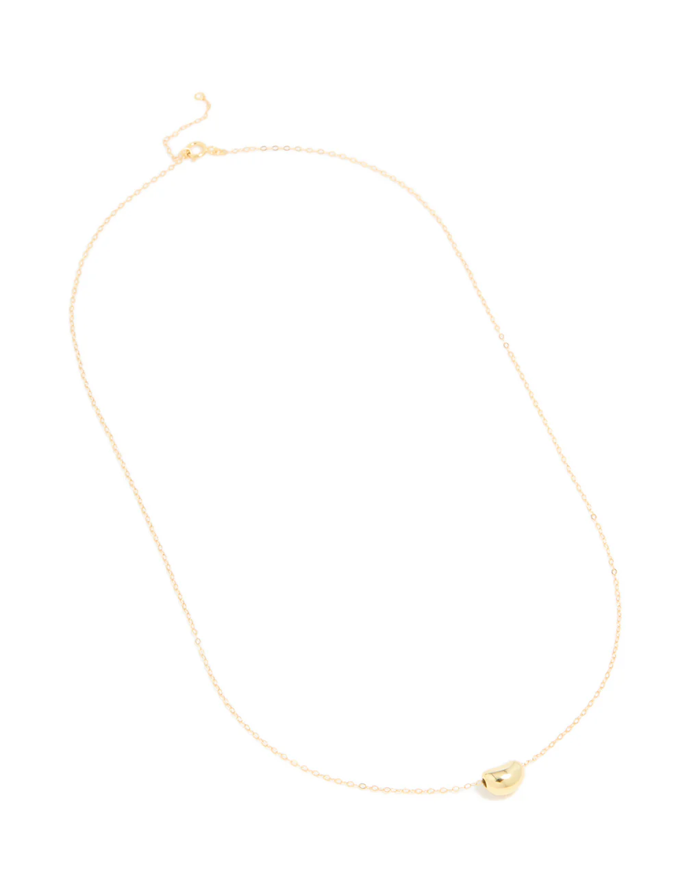 Gold Plated Sterling Silver Bean Pendant Necklace - Image 4