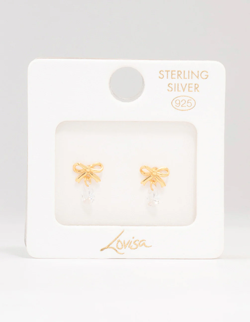 Gold Plated Sterling Silver Bow & Pear Earrings - Image 3