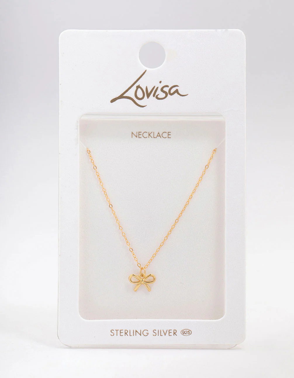 Gold Plated Sterling Silver Bow Pendant Necklace - Image 3