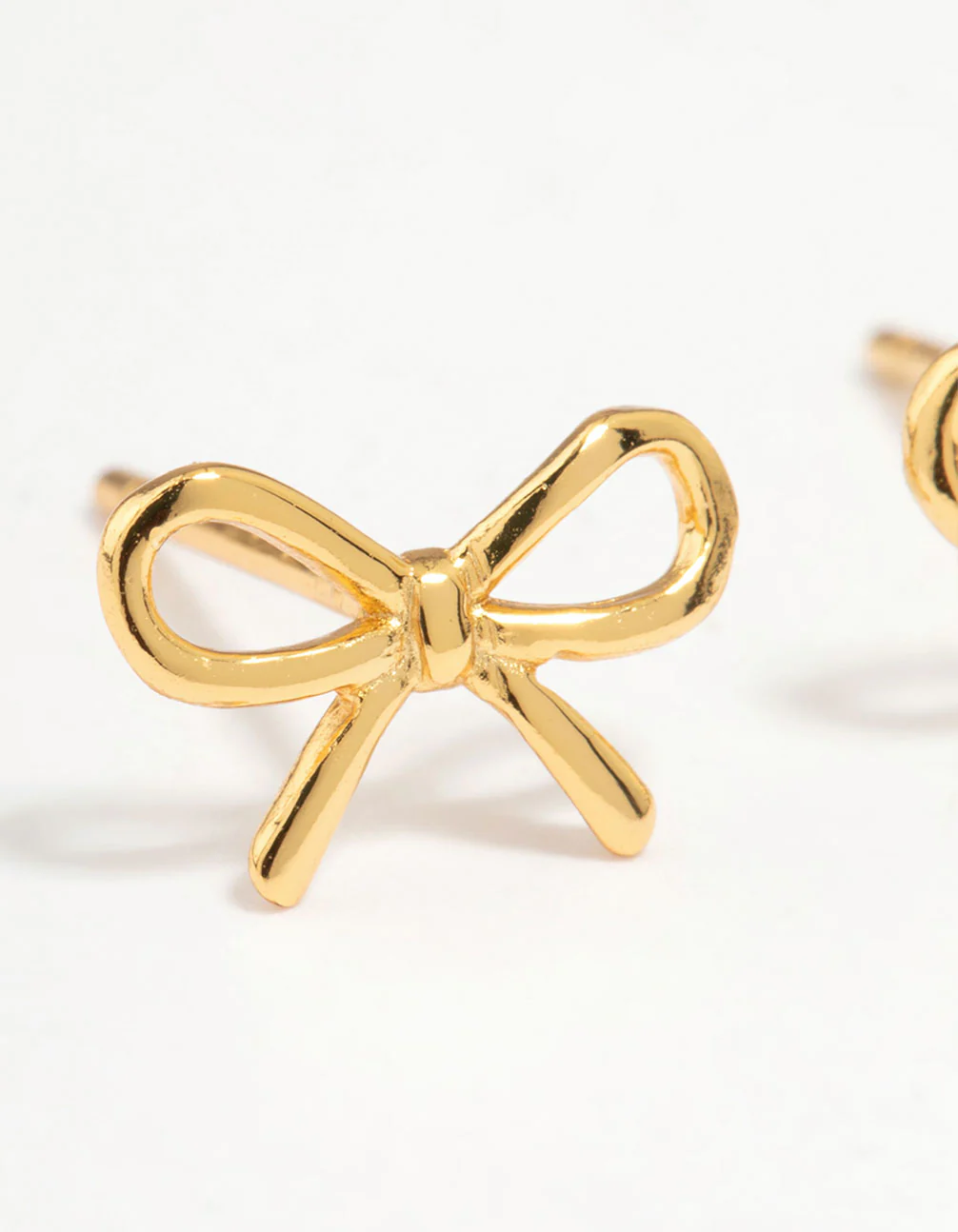 Gold Plated Sterling Silver Bow Stud Earrings - Image 4