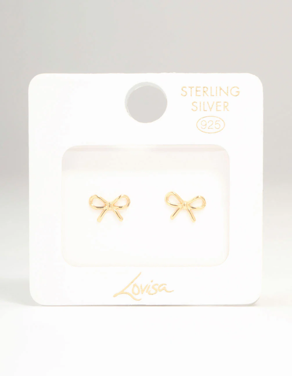 Gold Plated Sterling Silver Bow Stud Earrings - Image 5