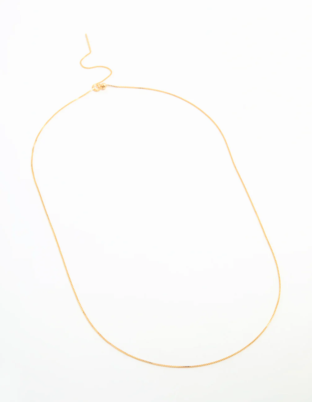 Gold Plated Sterling Silver Box Link Adjustable Necklace - Image 4