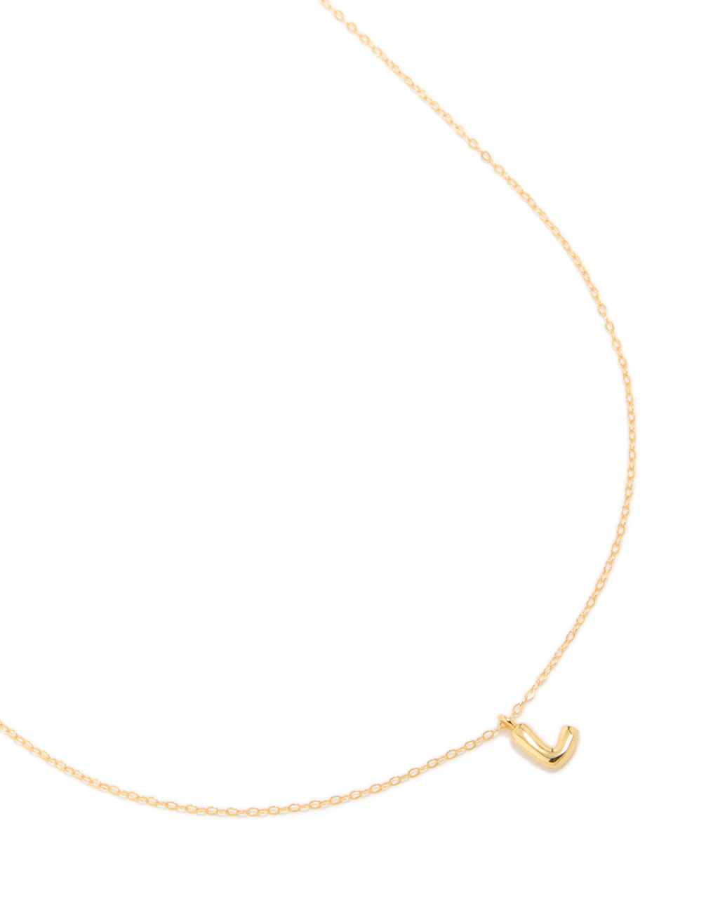 Gold Plated Sterling Silver Bubble Letter L Necklace - Image 2