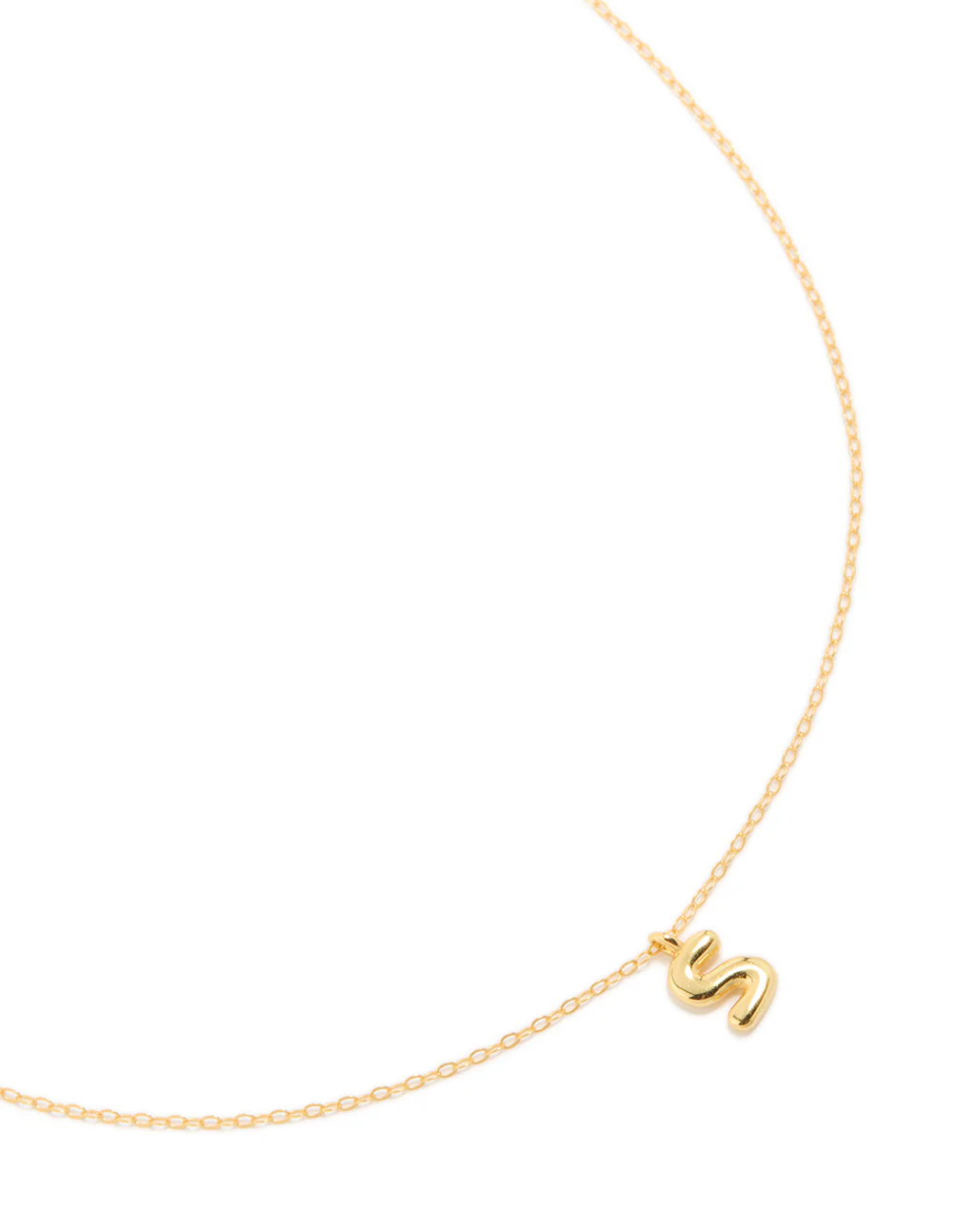 Gold Plated Sterling Silver Bubble Letter S Necklace - Image 2