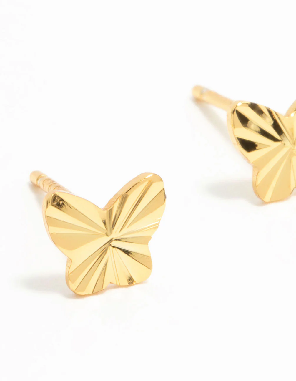 Gold Plated Sterling Silver Butterfly Stud Earrings - Image 4