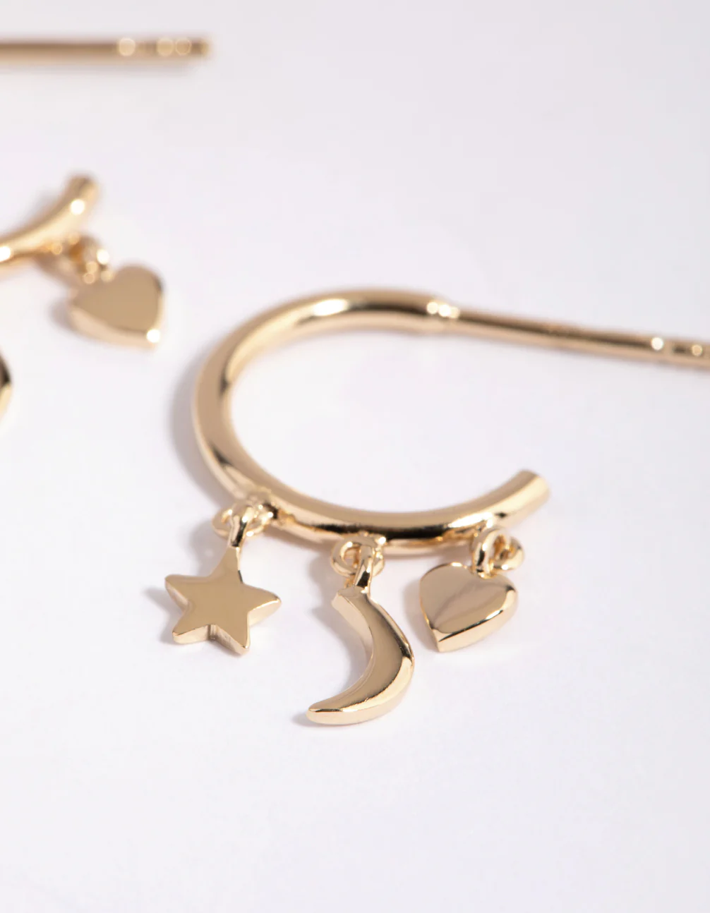 Gold Plated Sterling Silver Stellar Hoop Earrings - Image 2