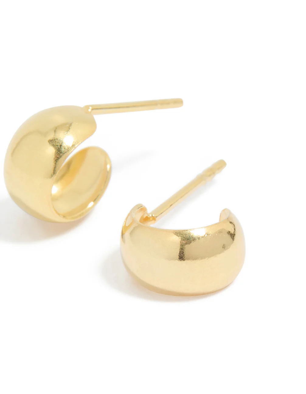 Gold Plated Sterling Silver Chubby Open Hoop Earrings - Image 4