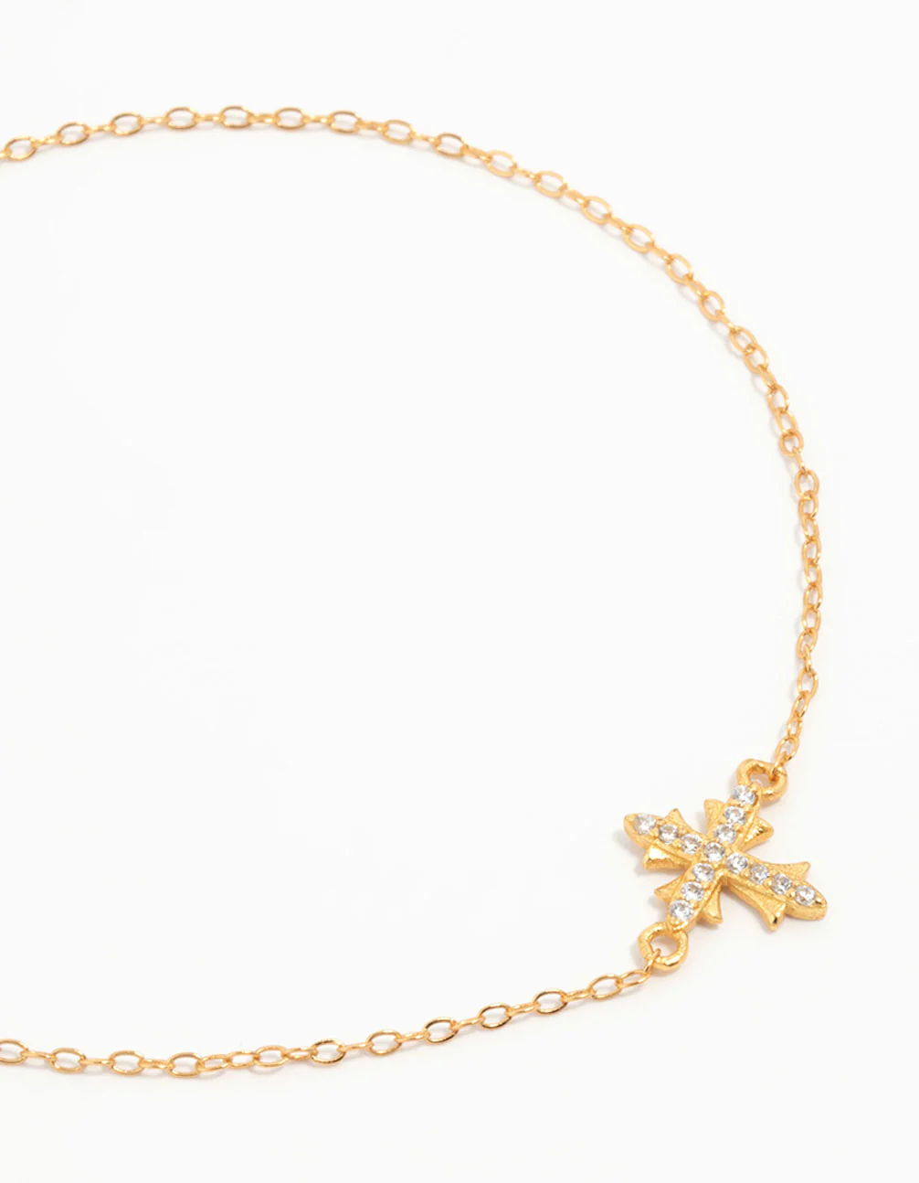 Gold Plated Sterling Silver Cross Bracelet - Image 2
