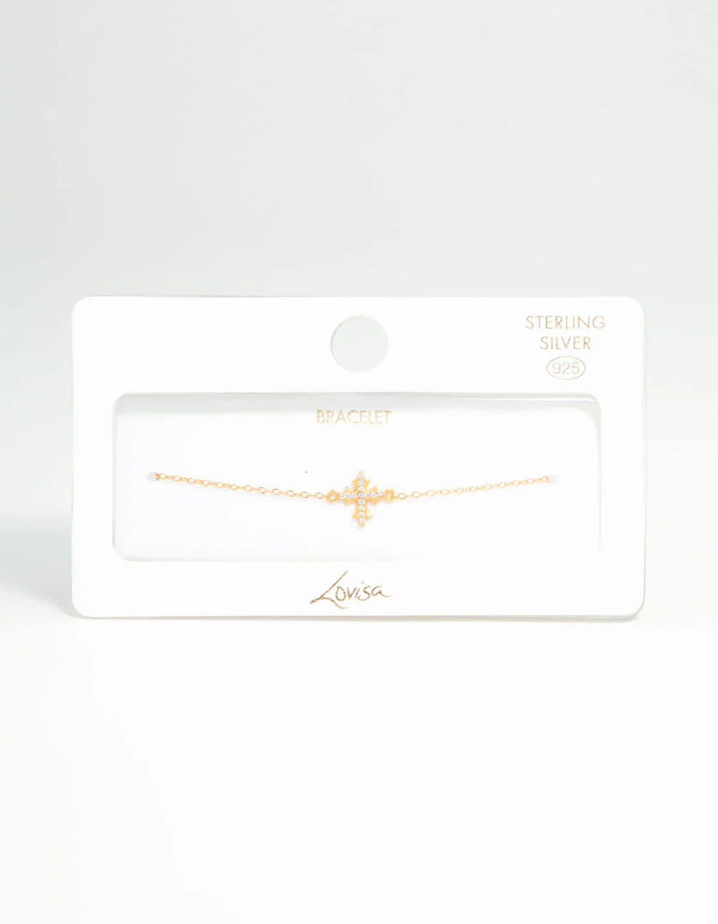 Gold Plated Sterling Silver Cross Bracelet - Image 3