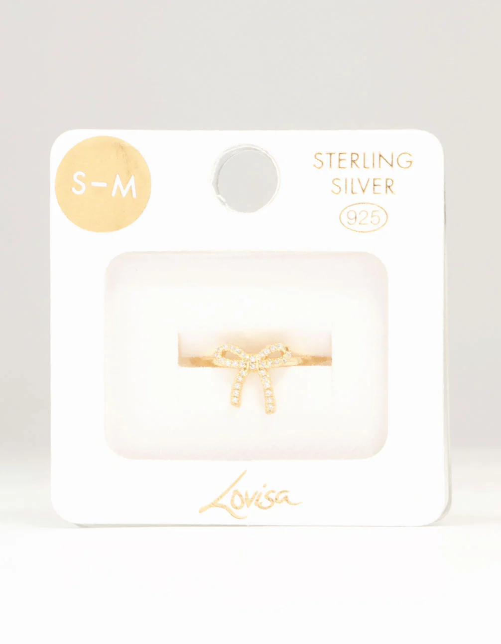Gold Plated Sterling Silver Cubic Zirconia Bow Ring - Image 3