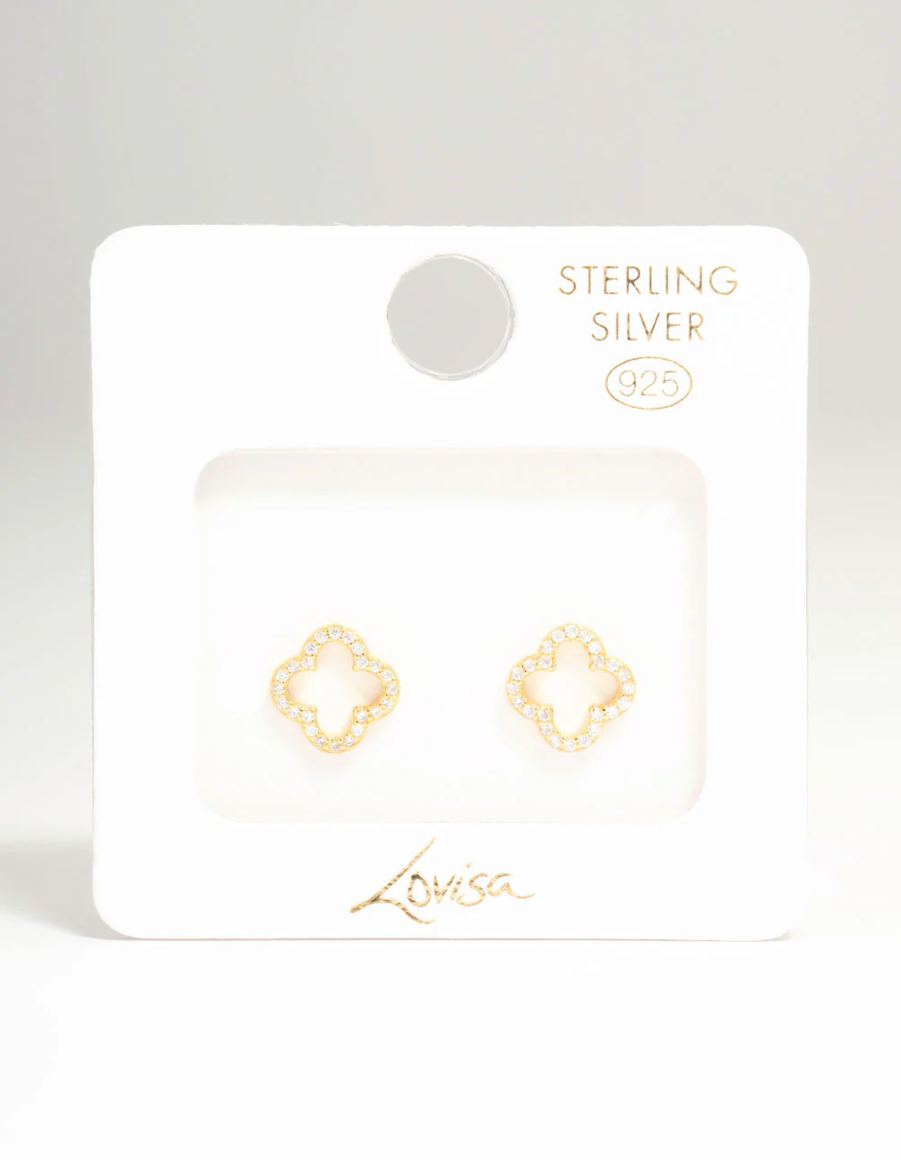 Gold Plated Sterling Silver Cubic Zirconia Flower Stud Earrings - Image 5