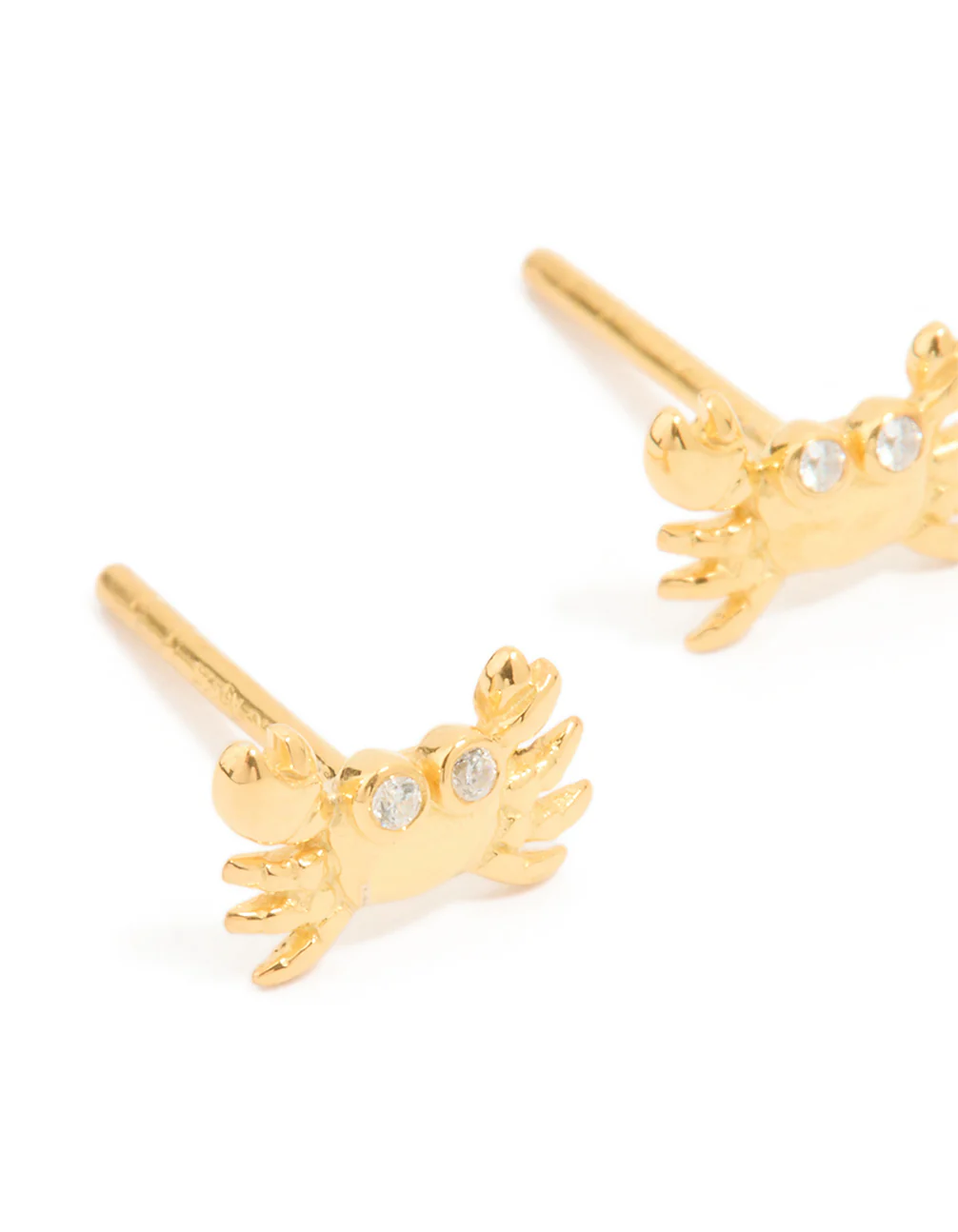 Gold Plated Sterling Silver Cubic Zirconia Crab Earrings - Image 4