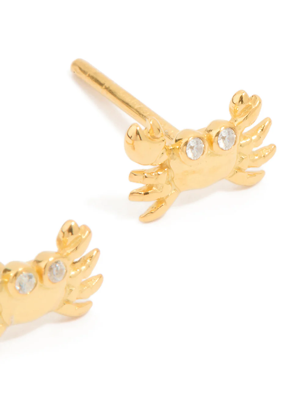 Gold Plated Sterling Silver Cubic Zirconia Crab Earrings - Image 5