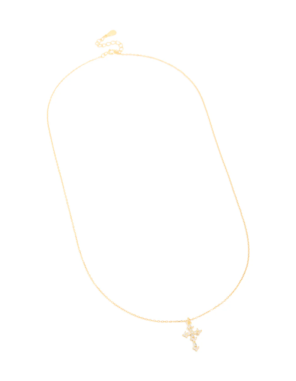 Gold Plated Sterling Silver Cubic Zirconia Cross Necklace - Image 4