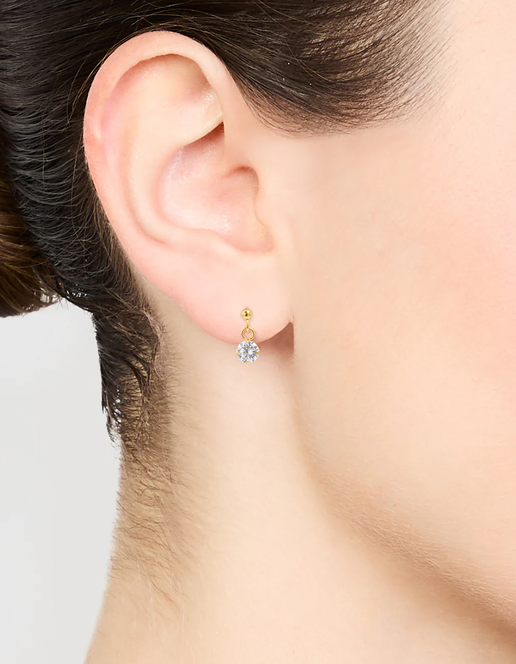Gold Plated Sterling Silver Cubic Zirconia Drop Earrings - Image 2