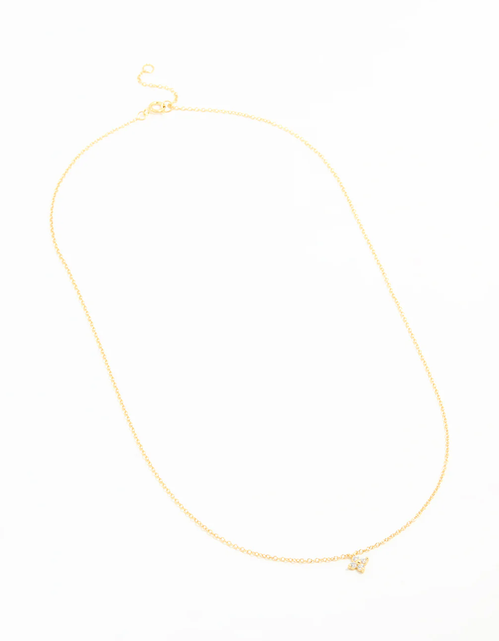 Gold Plated Sterling Silver Cubic Zirconia Flower Necklace - Image 4
