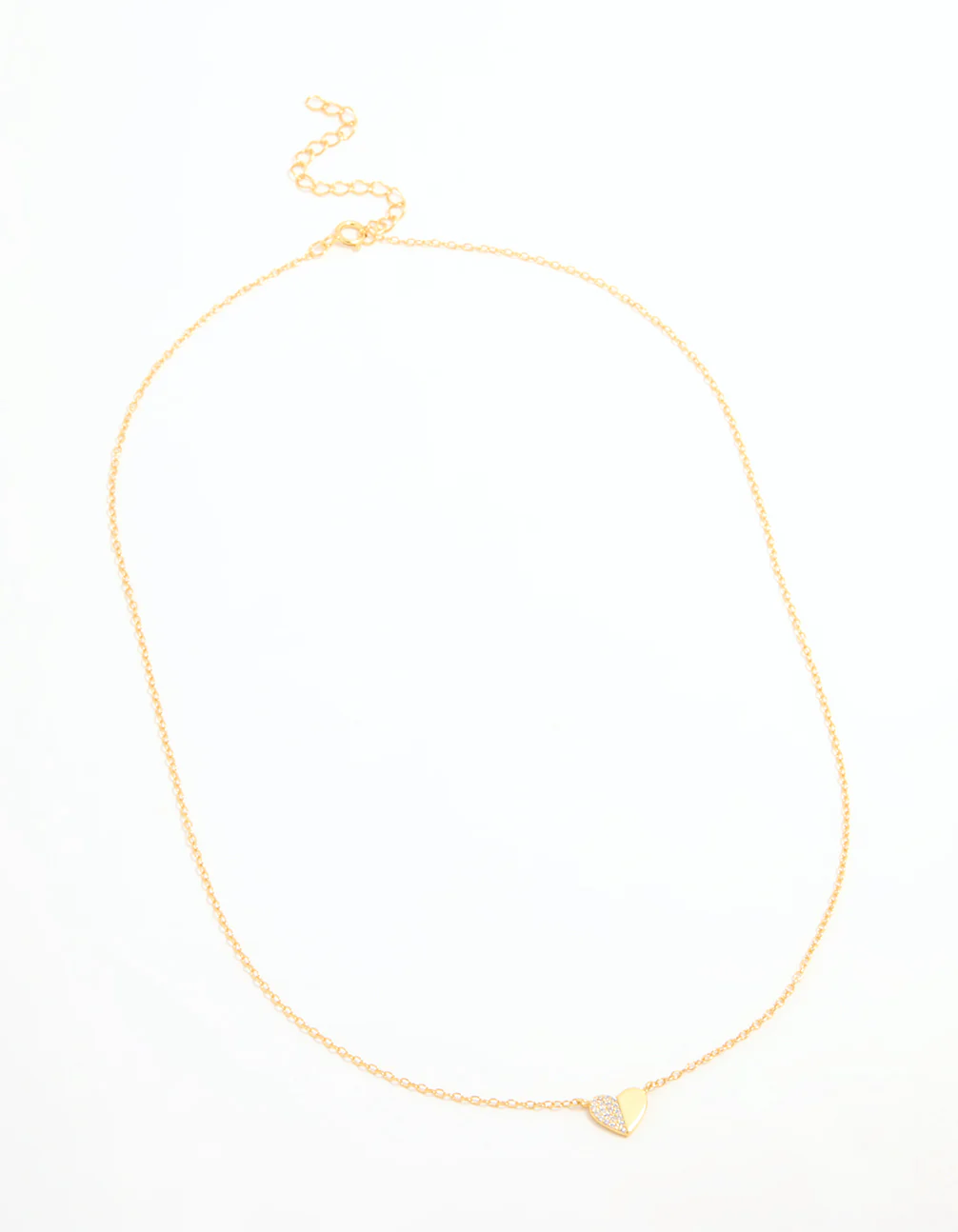 Gold Plated Sterling Silver Cubic Zirconia Mini Heart Necklace - Image 4