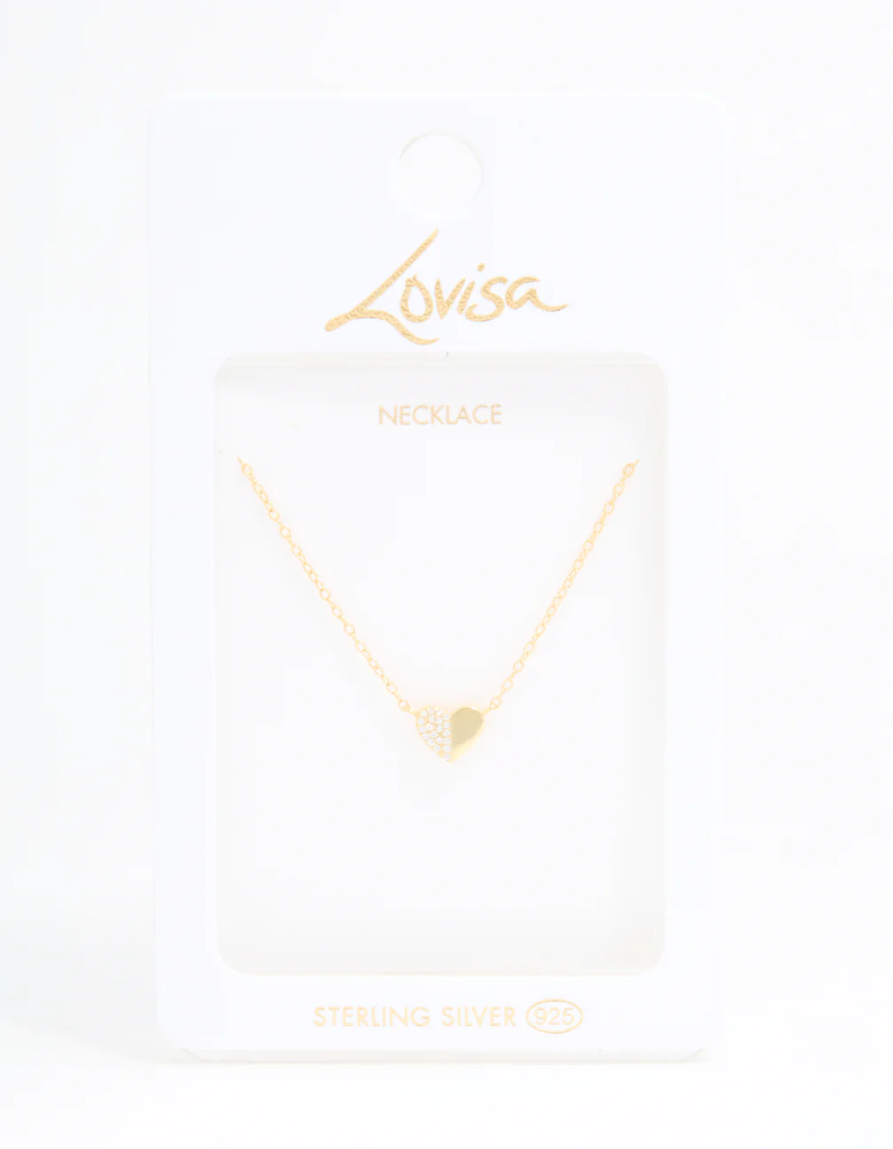 Gold Plated Sterling Silver Cubic Zirconia Mini Heart Necklace - Image 5