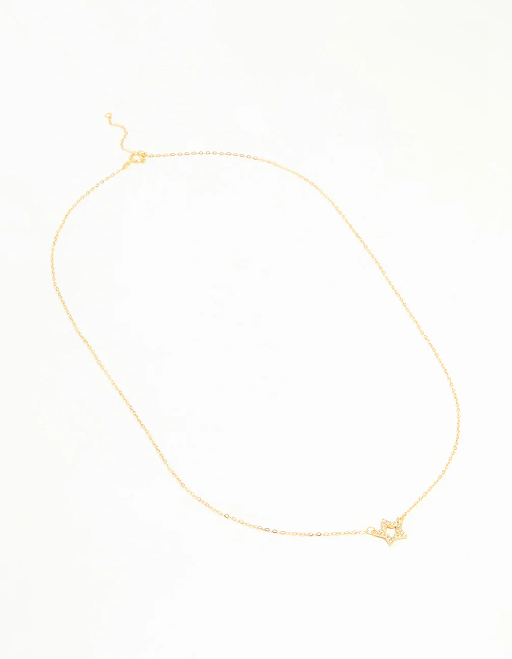 Gold Plated Sterling Silver Cubic Zirconia Pavé Star Necklace - Image 4